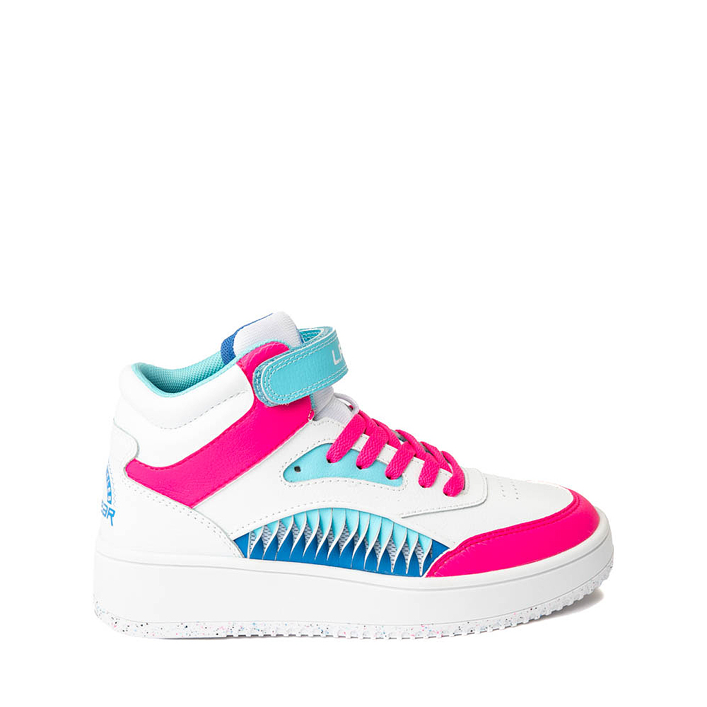 LA Gear Flame Hi Athletic Shoe - Big Kid - White / Pink / Blue