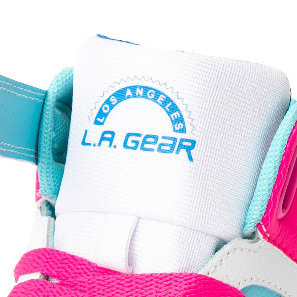 LA Gear Flame Hi Athletic Shoe Big Kid White / Pink / Blue Journeys
