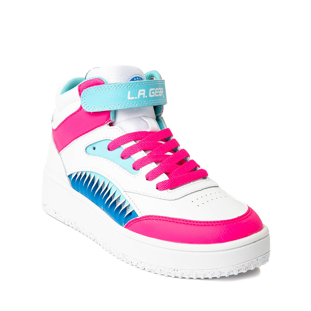 LA Gear Flame Hi Athletic Shoe Big Kid White / Pink / Blue Journeys
