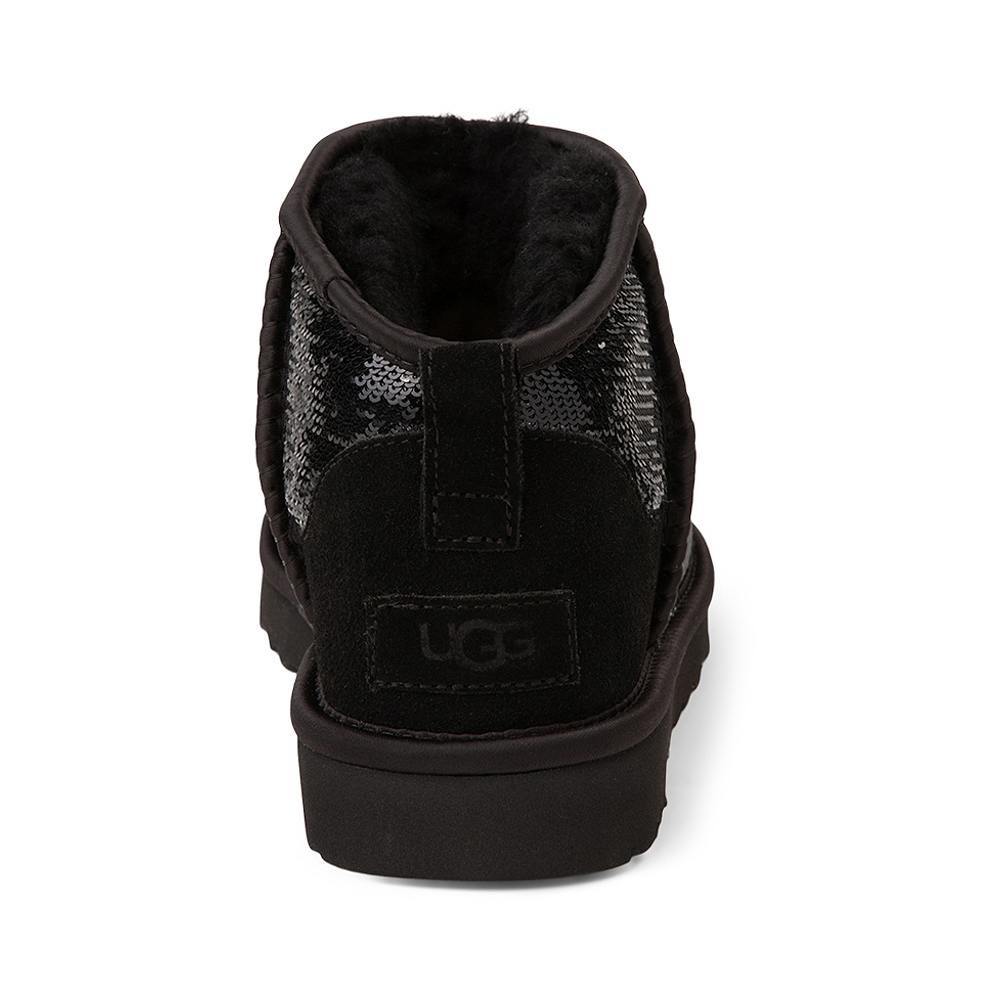 Womens UGG® Classic Ultra Mini Mirror Ball Boot Black Journeys