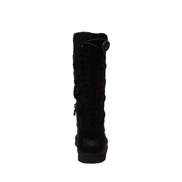 alternate view UGG® Classic Cardi Cabled Knit Boot - Little Kid / Big Kid - BlackALT4