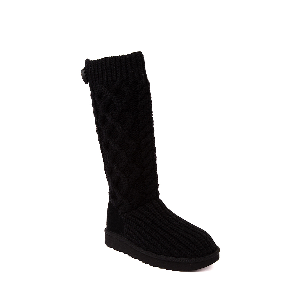 UGG® Classic Cardi Cabled Knit Boot - Little Kid / Big Kid - Black ...