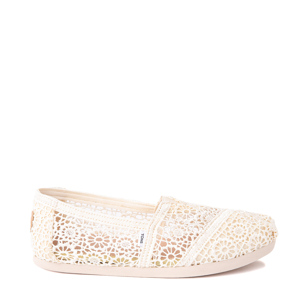 Womens TOMS Classic Crochet Slip On Casual Shoe - Natural