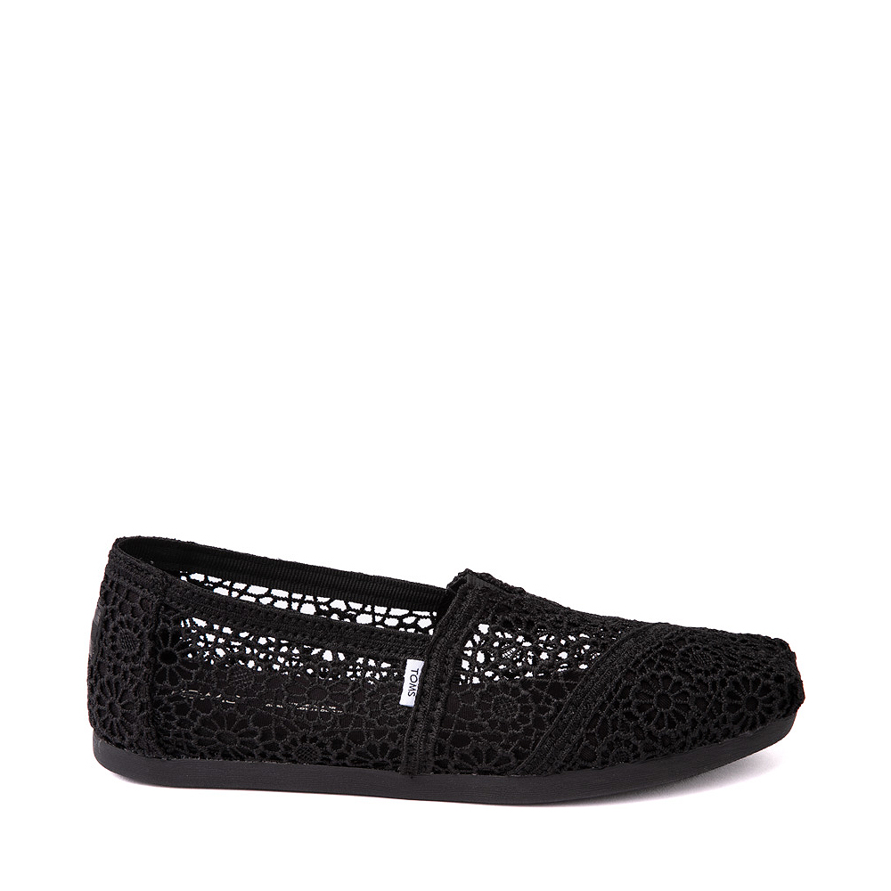 Womens TOMS Alpargata Crochet Slip-On Casual Shoe - Black