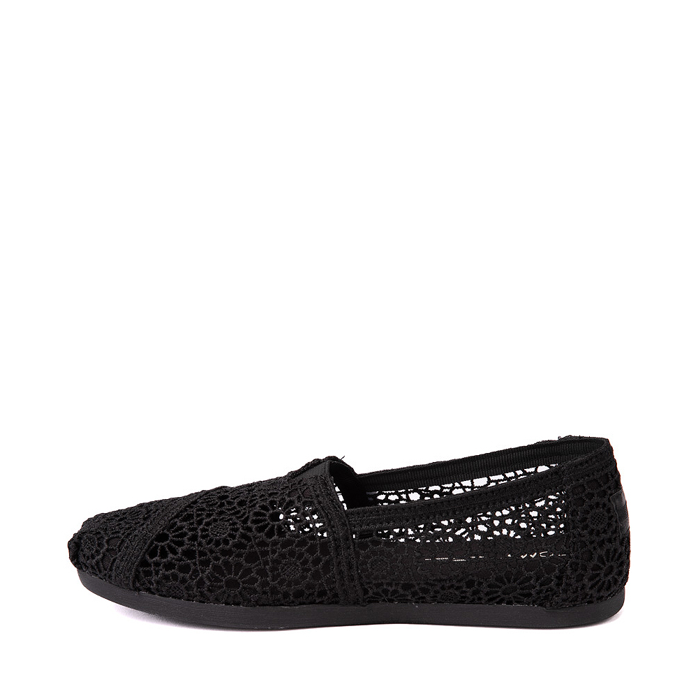 Womens TOMS Alpargata Crochet Slip On Casual Shoe - Black | Journeys