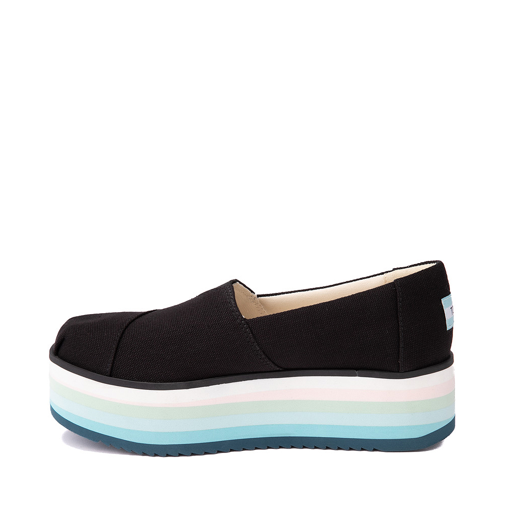 Toms Women's Esparto Espadrilles Black Leather - Continental Shoes