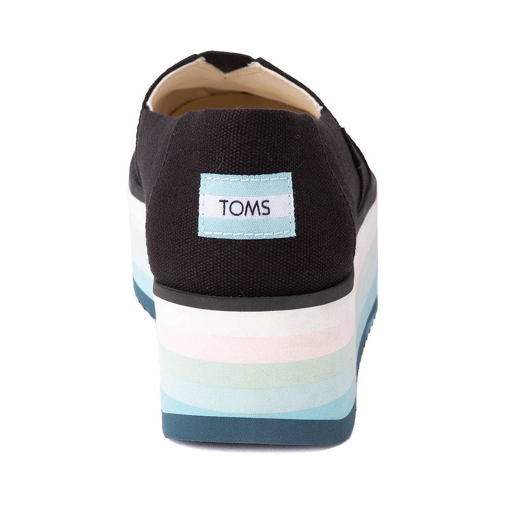 Toms Women's Esparto Espadrilles Black Leather - Continental Shoes