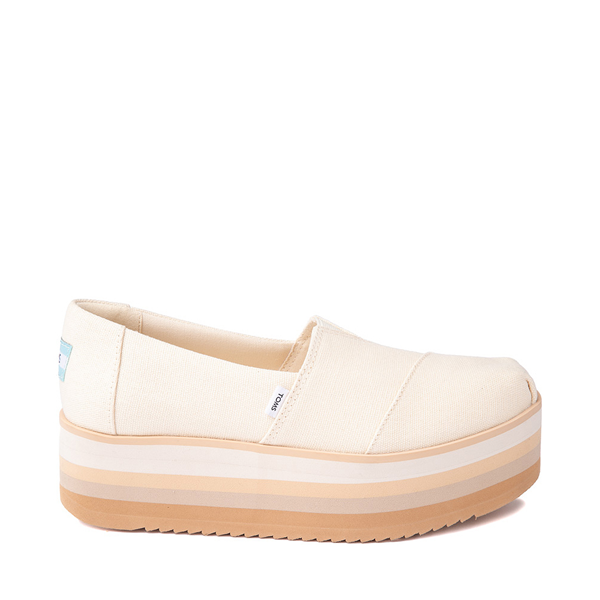 Womens TOMS Classic Slip On Platform Casual Shoe - Natural