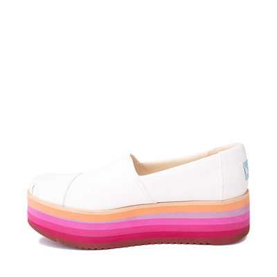 Alternate view of Womens TOMS Classic Slip On Platform Casual Shoe - White