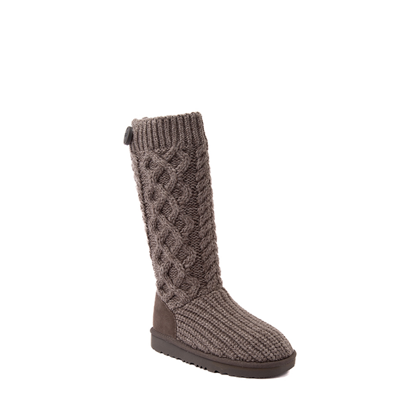 alternate view UGG® Classic Cabled Knit Boot - Toddler / Little Kid - GreyALT5