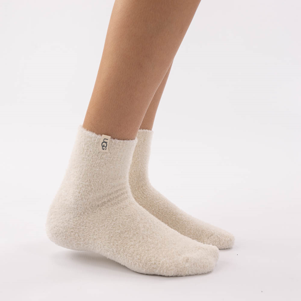 alternate view Womens UGG® Keri Sparkle Quarter Socks 3 Pack - White / Black / CeriseALT1