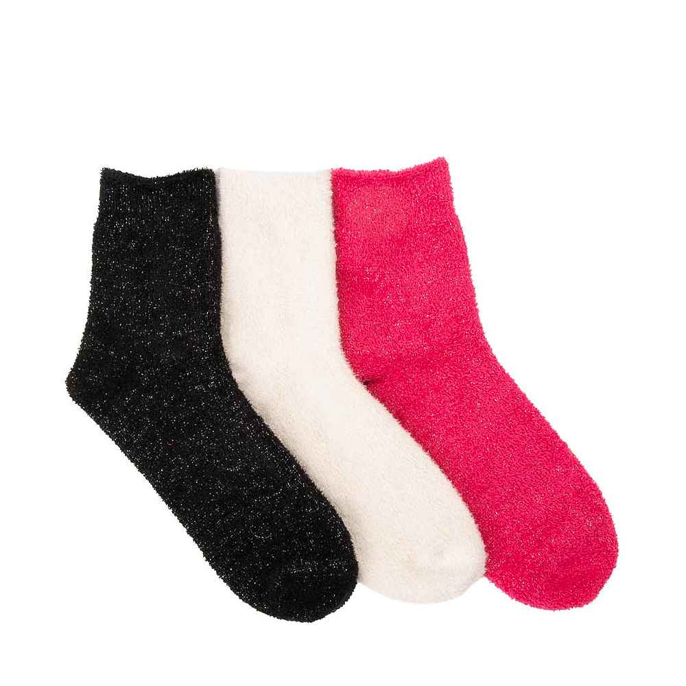 Womens UGG&reg; Keri Sparkle Quarter Socks 3 Pack - White / Black / Cerise
