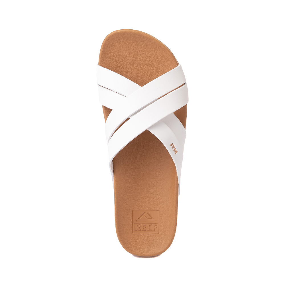Womens Reef Cushion Spring Bloom Sandal White / Tan Journeys