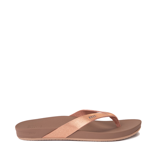 Main view of Womens Reef Cushion Court Sandal - Rose Gold