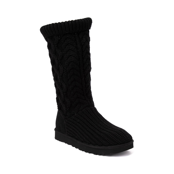 alternate view Womens UGG® Classic Cardi Cabled Knit Boot - BlackALT5
