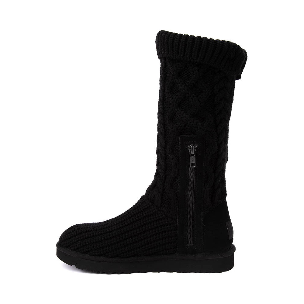 Womens UGG® Classic Cardi Cabled Knit Boot - Black | Journeys