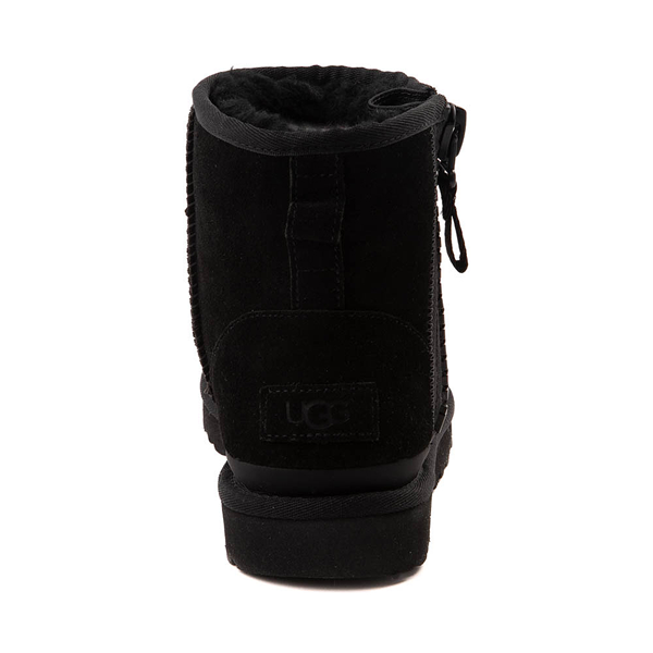 alternate view Womens UGG® Classic Mini Zipper Tape Logo Boot - BlackALT4