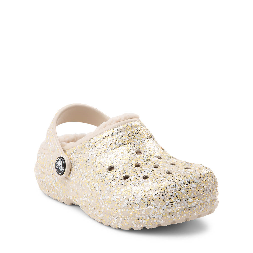 crocs classic lined glitter clog little kid big kid stucco