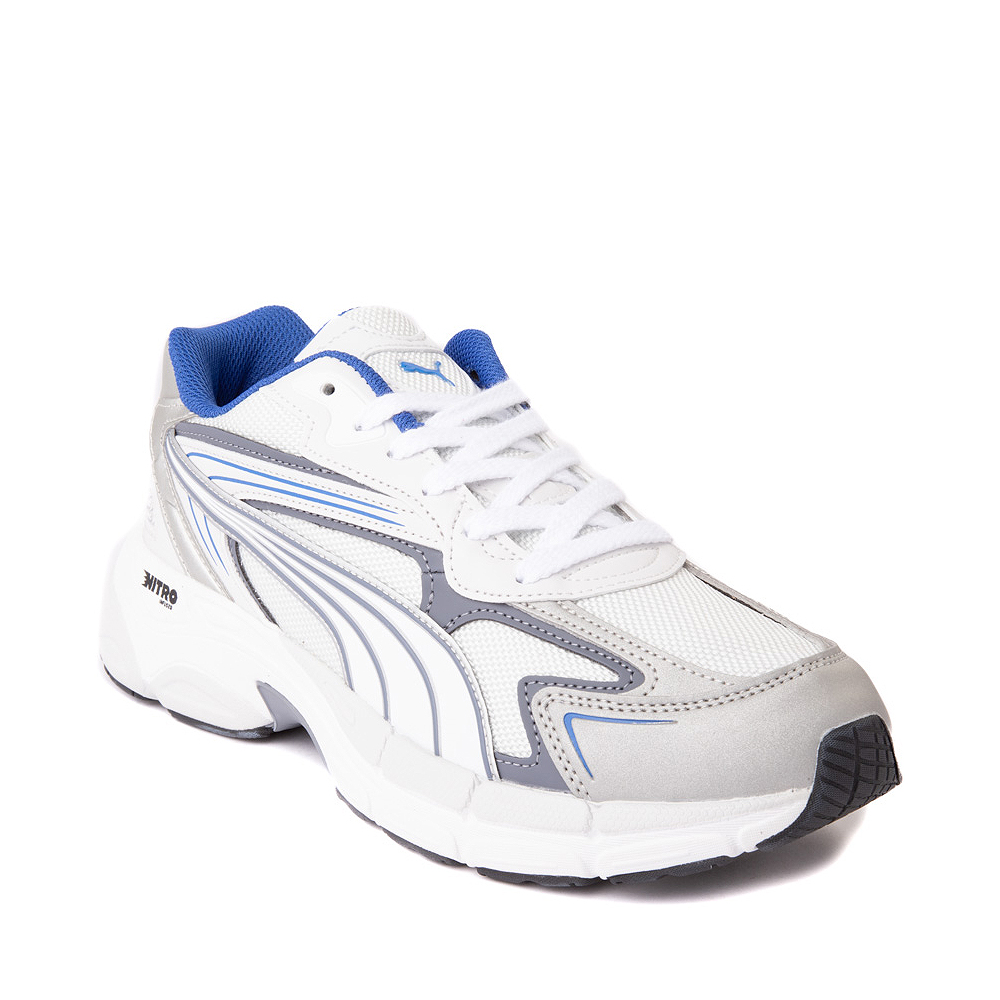 Mens PUMA Teveris Nitro Noughties Athletic Shoe - Feather Gray / Royal ...