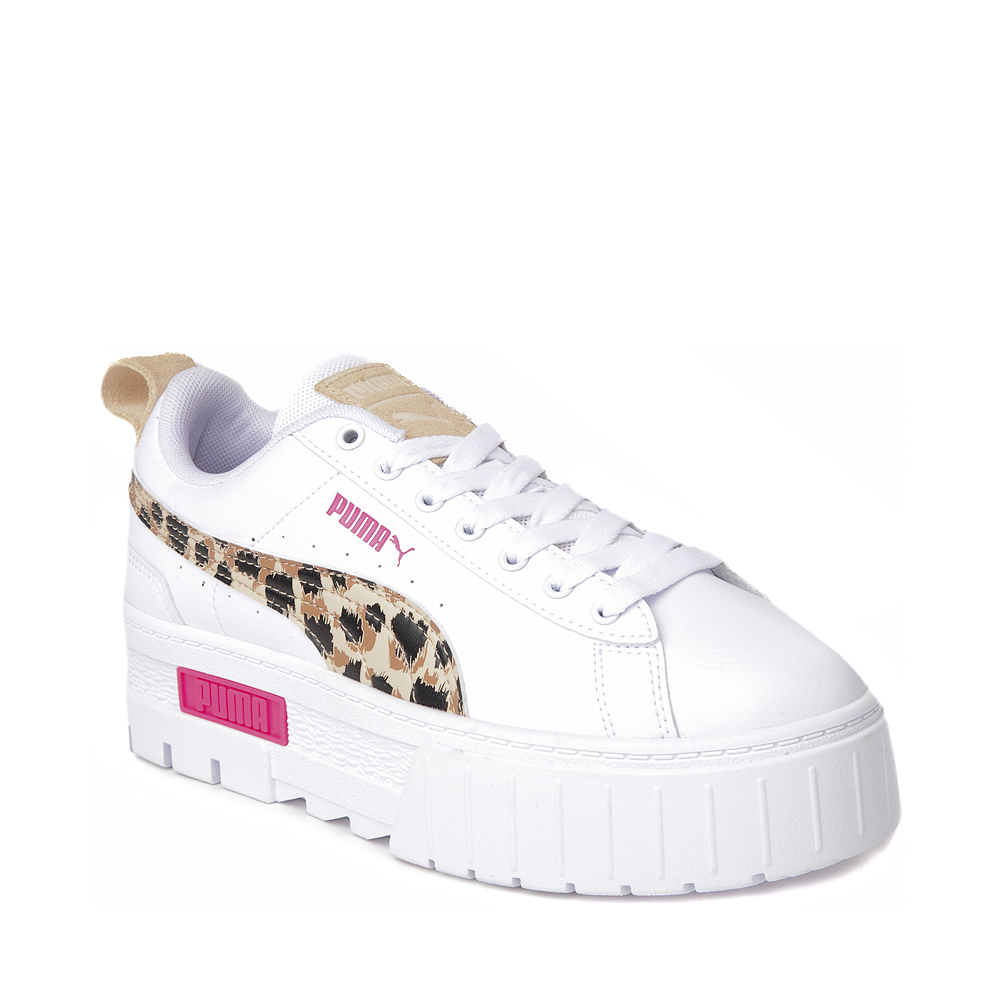 Womens PUMA Mayze Animal Platform Athletic Shoe - White / Leopard ...
