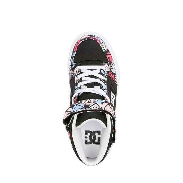 alternate view DC Pure Hi EV Skate Shoe - Little Kid / Big Kid - Black / Splatter HeartsALT2