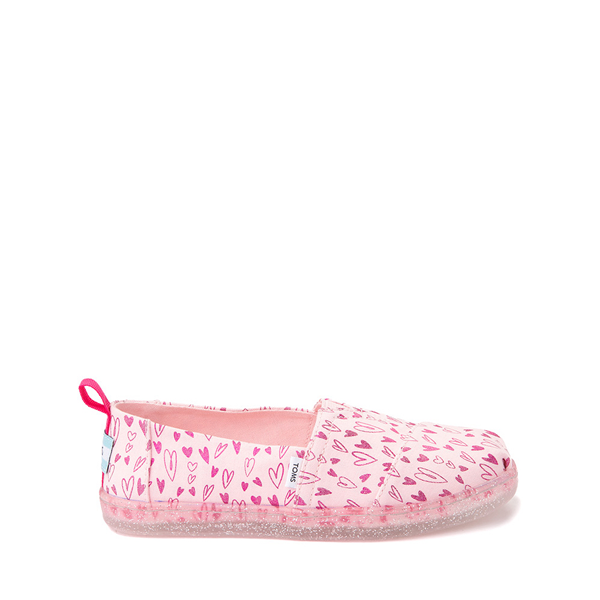 Main view of TOMS Classic Slip On Casual Shoe - Little Kid / Big Kid - Pink / Hearts