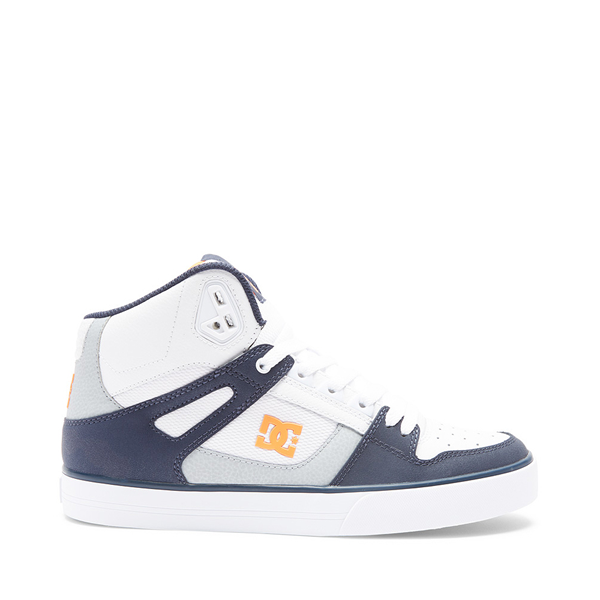 Mens DC Pure Hi WC Skate Shoe - White / Gray / Orange