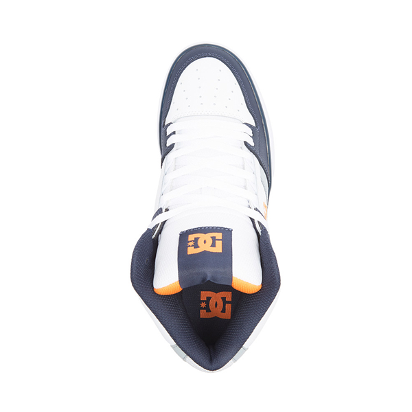 alternate view Mens DC Pure Hi WC Skate Shoe - White / Gray / OrangeALT2