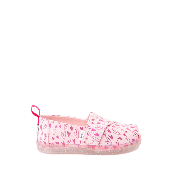 Main view of TOMS Alpargata Slip On Casual Shoe - Baby / Toddler / Little Kid - Pink / Hearts