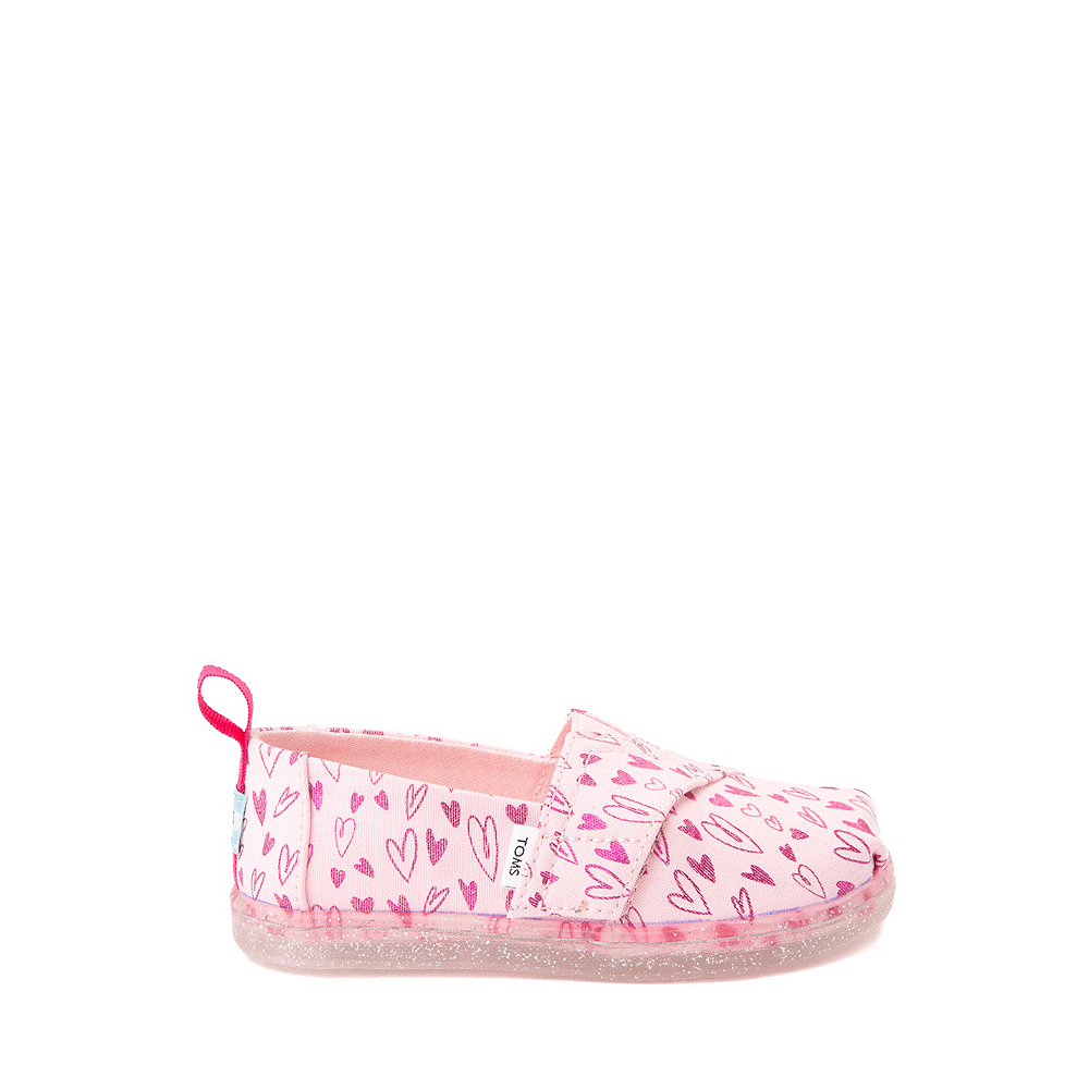 TOMS Alpargata Slip On Casual Shoe - Baby / Toddler / Little Kid - Pink / Hearts
