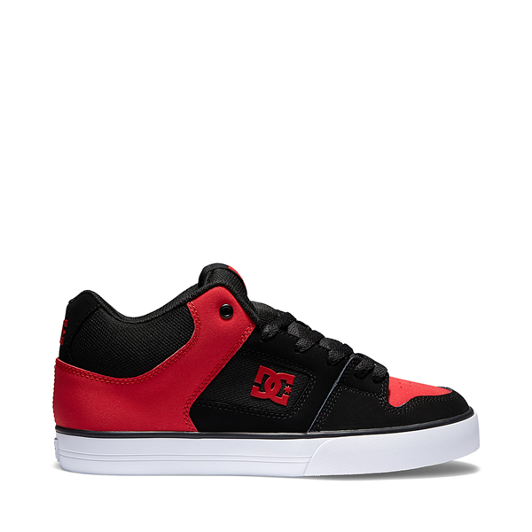Main view of Mens DC Pure Mid Skate Shoe - Black / Red