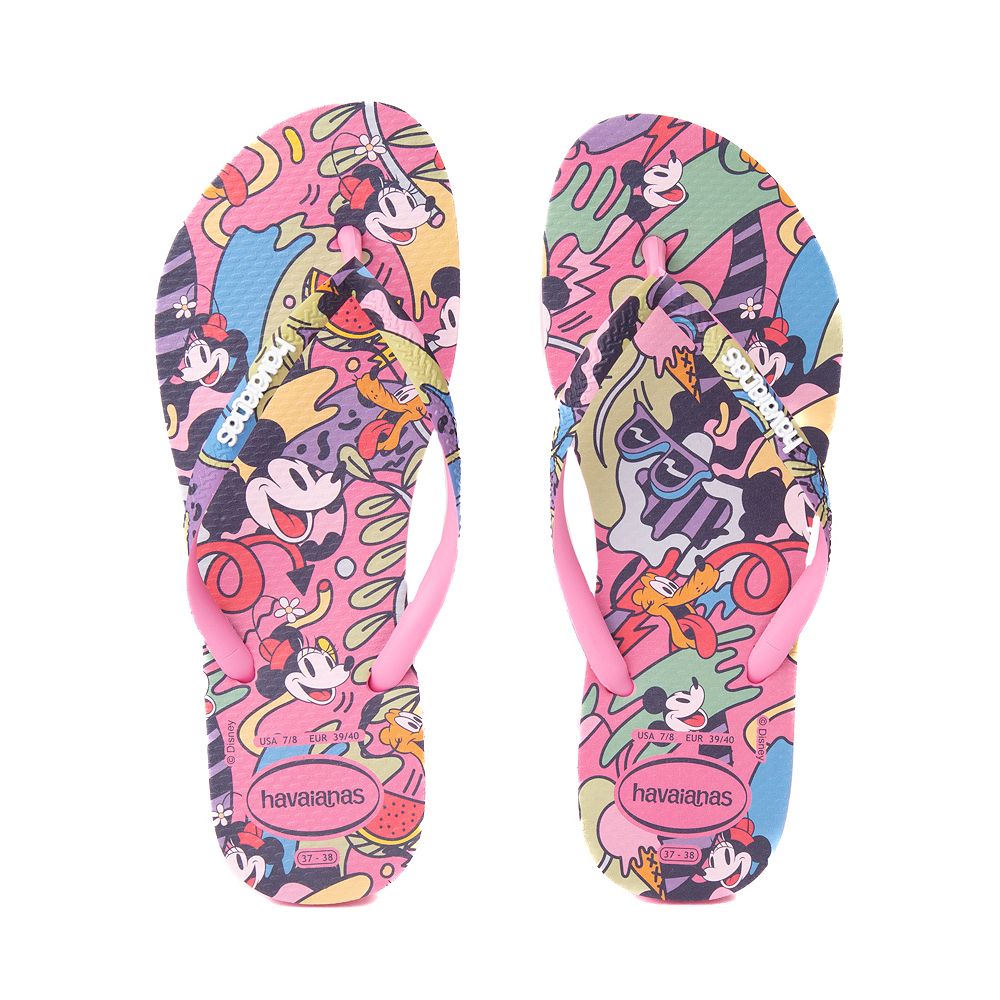 Womens Havaianas Disney Slim Stylish Mickey Mouse Sandal - Pink Lemonade