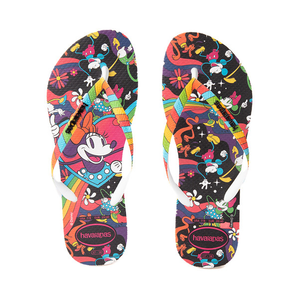 Main view of Womens Havaianas Disney Slim Stylish Mickey Mouse Sandal - Black / Multicolor