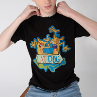 ◆ITZAVIBE◆ CATDOG FRIENDS T SHIRT ITA25UT01BK ITA25UT01BK] CAT&DOG FRIENDS T SHIRT - ITZAVIBE