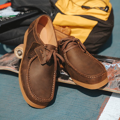 Mens Clarks Wallabee EVO Casual Shoe - Beeswax | Journeys