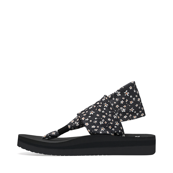 alternate view Womens Sanuk Sling ST Midform Sandal - Black / FloralALT1