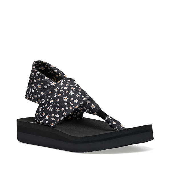 alternate view Womens Sanuk Sling ST Midform Sandal - Black / FloralALT5