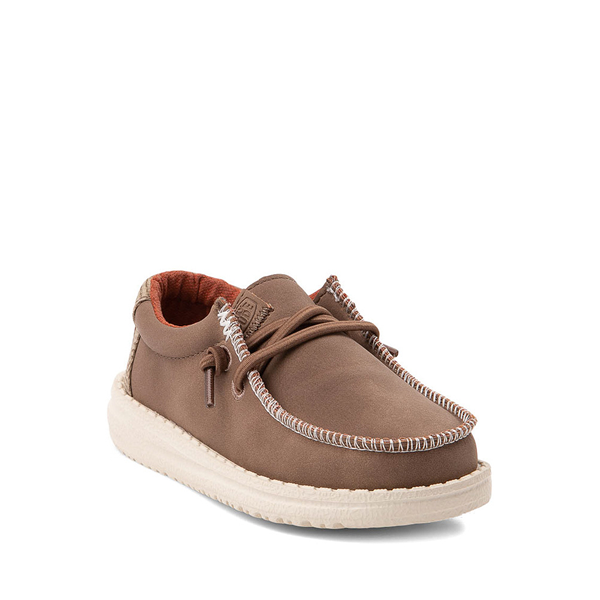alternate view Hey Dude Wally Craft Leather Casual Shoe - Toddler / Little Kid - TanALT5