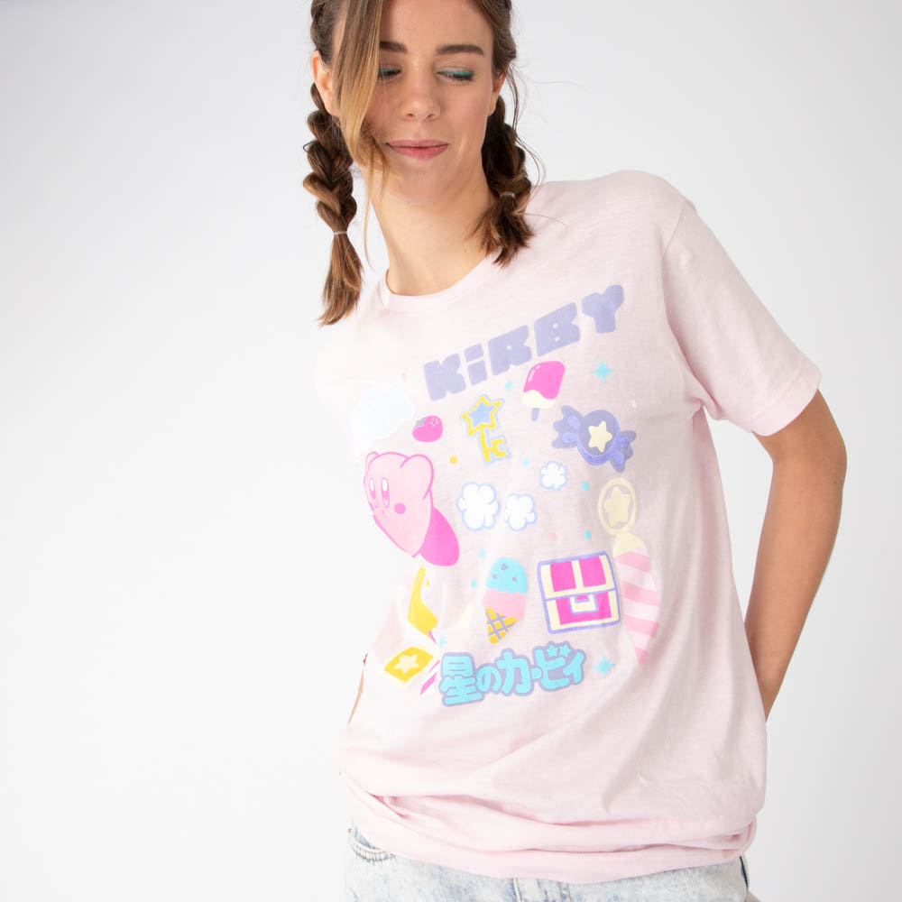 Kirby&trade; Snacks And Symbols Tee - Cradle Pink