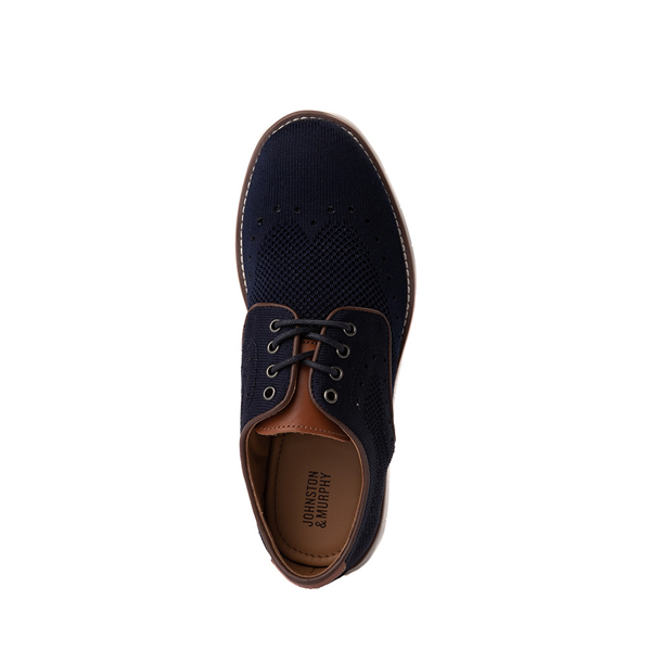 alternate view Johnston and Murphy Holden Knit Wingtip Casual Shoe - Little Kid / Big Kid - NavyALT2