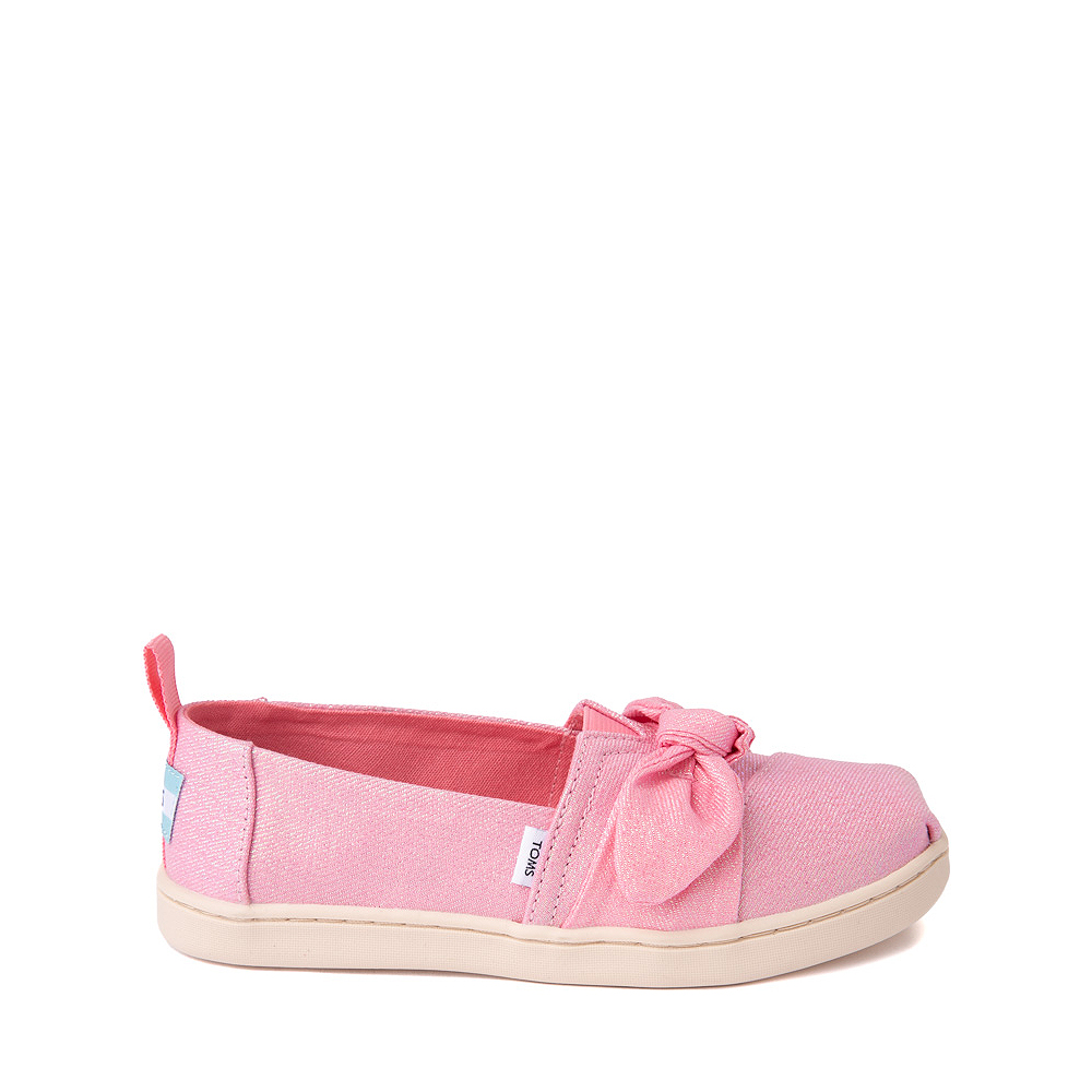 TOMS Glimmer Bow Slip On Casual Shoe - Little Kid / Big Kid - Pink