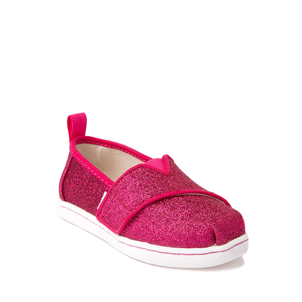alternate view TOMS Alpargata Glitter Slip-On Casual Shoe -Baby / Toddler / Little Kid - Bright PinkALT5