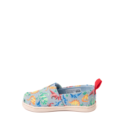 Alternate view of TOMS Classic Slip On Casual Shoe - Baby / Toddler / Little Kid - Washed Denim / Dinomite Dinos