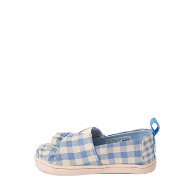 Alternate view of TOMS Alpargata Ruffle Slip On Casual Shoe - Baby / Toddler / Little Kid - Blue Gingham