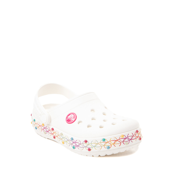 alternate view Crocs Crocband™ Stretch Lace Clog - Baby / Toddler - White / MultiALT5