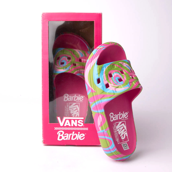 Womens Vans x Barbie&trade Slide-On VR3Cush&trade Sandal - Multicolor