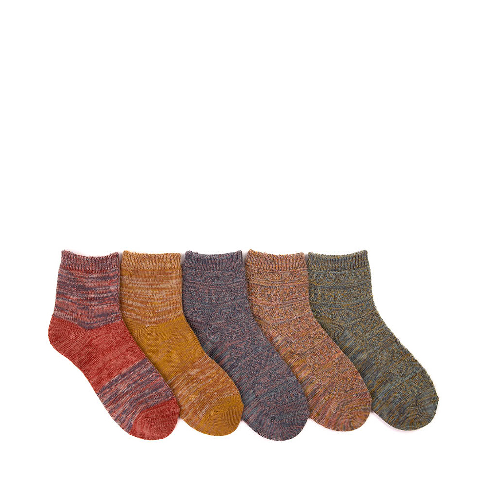 Womens Marled Knit Quarter Socks 5 Pack - Multicolor