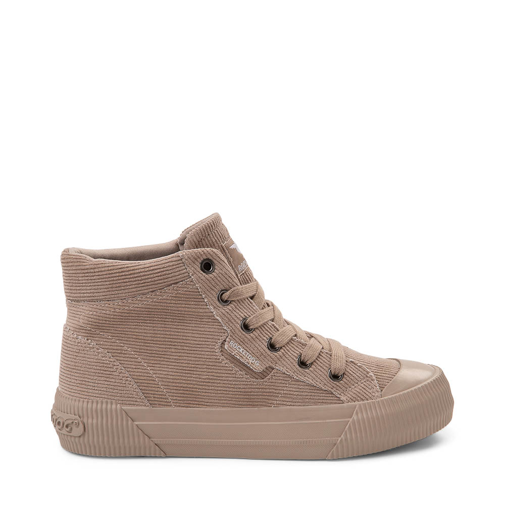 Womens Rocket Dog Cheery Corduroy High-Top Sneaker - Taupe Monochrome