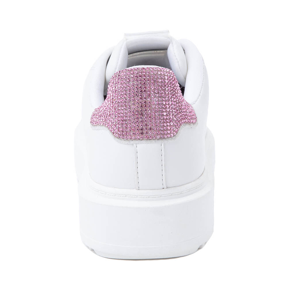 Womens Steve Madden Charlie Rhinestone Sneaker - White / Pink | Journeys