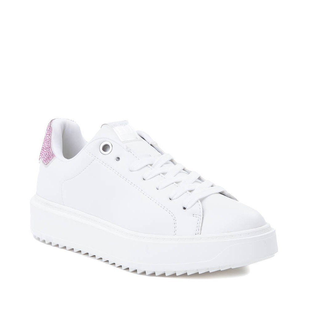 Womens Steve Madden Charlie Rhinestone Sneaker - White